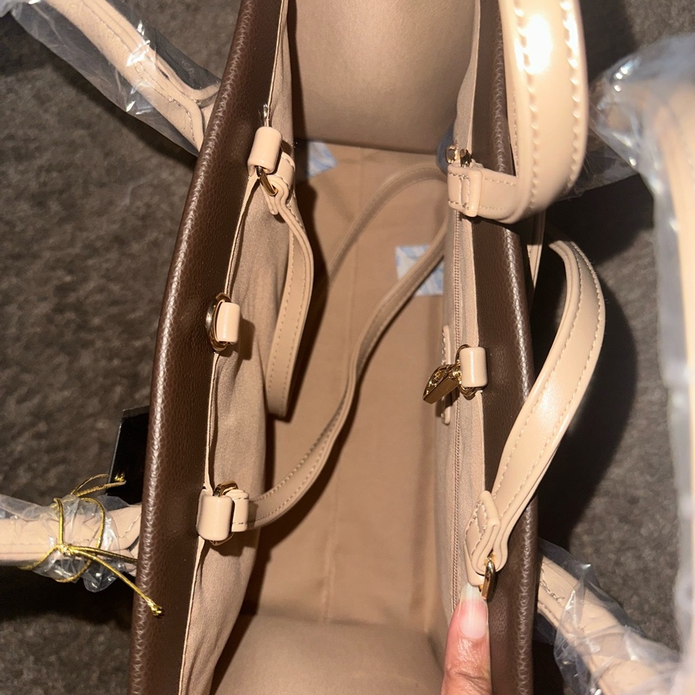 Veda Two-Tone Buckle Medium Satchel Bag - Picture 6 of 6